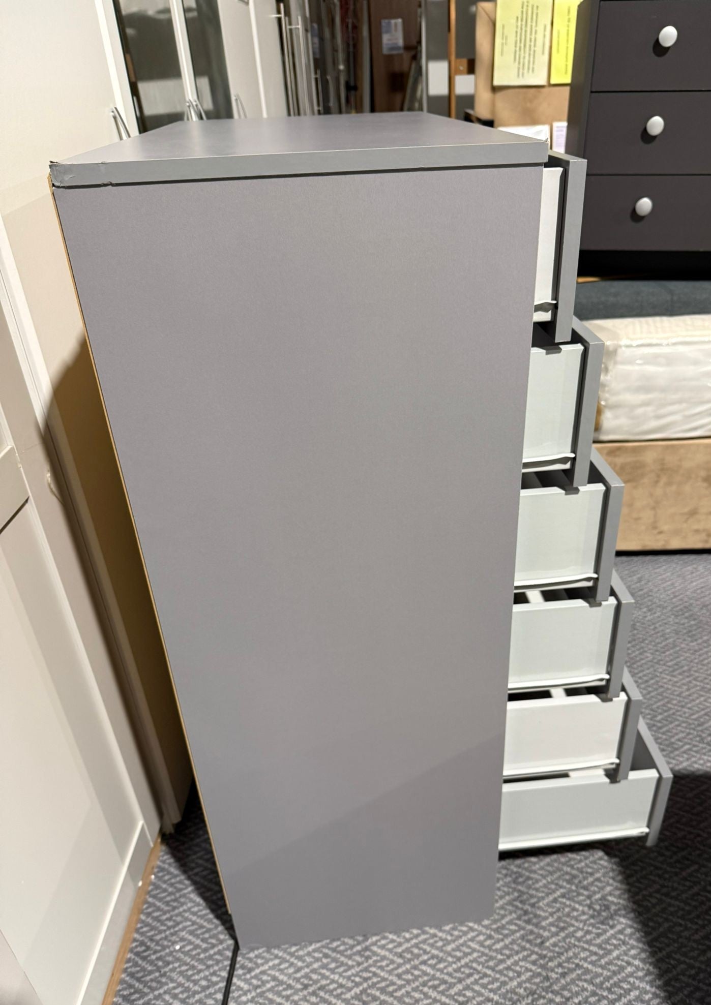 Assembled Malibu 7 Drawer Chest - Grey